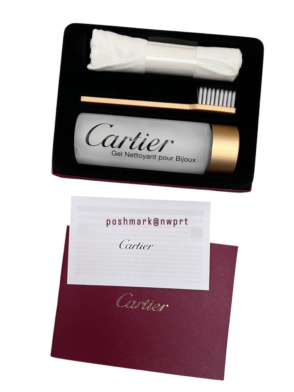 Cartier Jewelry Cleaning Kit Cleansing Polishing Care Set Bag Ribbon